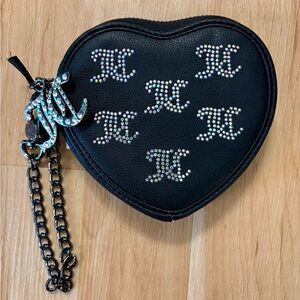Juicy Couture Heart-Shaped Pouch with Rhinestone Accents